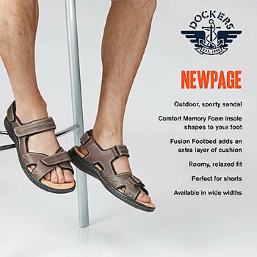 Dockers Men's Newpage Wide Width Outdoor Sporty Sandal- Size 10 W